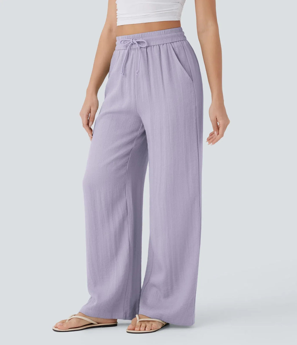 Lisa | Comfortabele &amp; Luchtige Linnen Broek met Elegante Pijpen | 1+1 Free