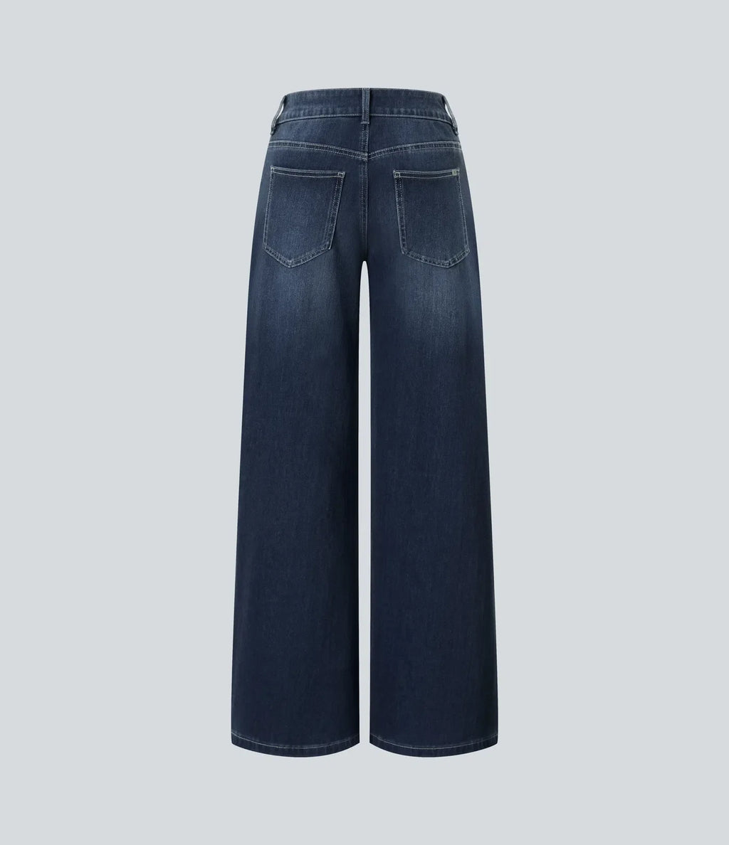 Linda | Comfortabele Jeans Met Handige Ritszakken &amp; Losvallende Elegante Pijpen