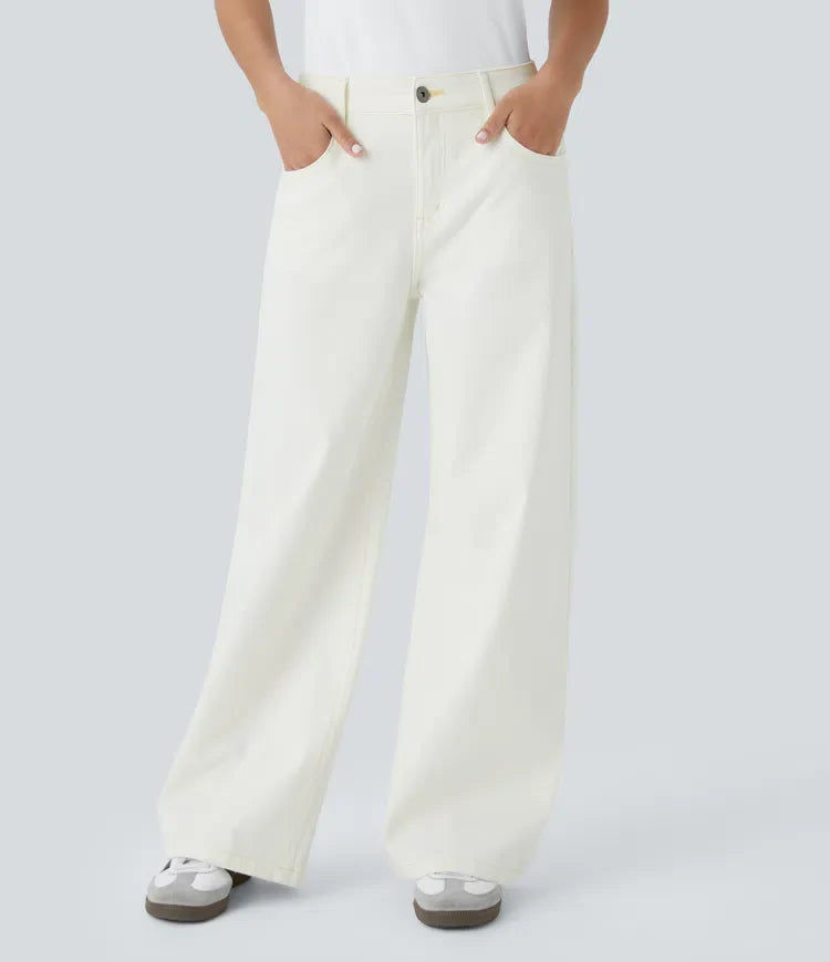 Linda | Comfortabele Jeans Met Handige Ritszakken &amp; Losvallende Elegante Pijpen