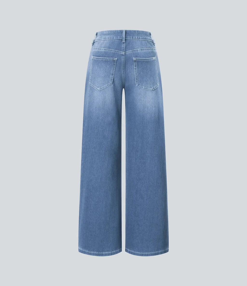 Linda | Comfortabele Jeans Met Handige Ritszakken &amp; Losvallende Elegante Pijpen