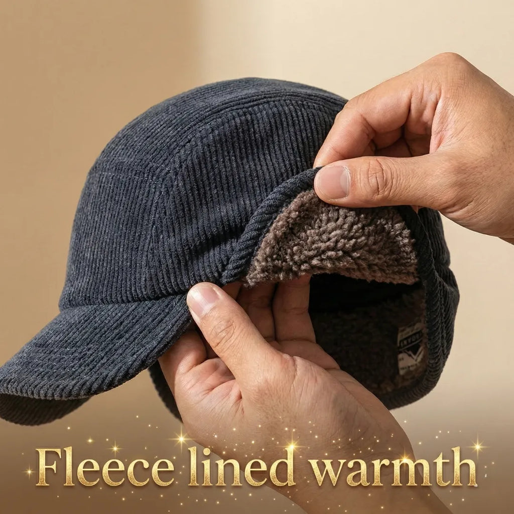 Sam | Bonnet d'hiver britannique côtelé avec cache-oreilles 