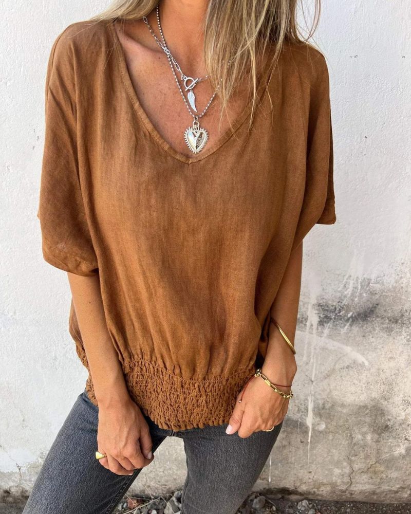 Marie™ | Casual Ibiza Style V-Neck Blouse