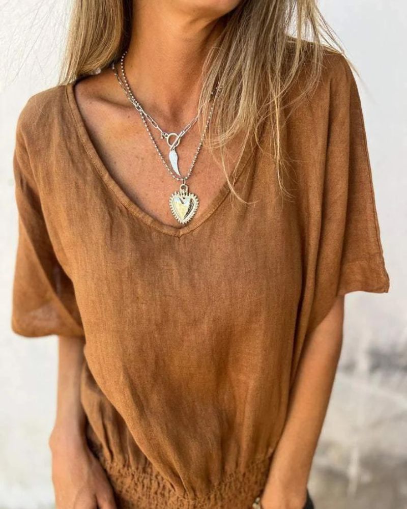 Marie™ | Casual Blůza ve Stylu Ibiza s Výstřihem do V