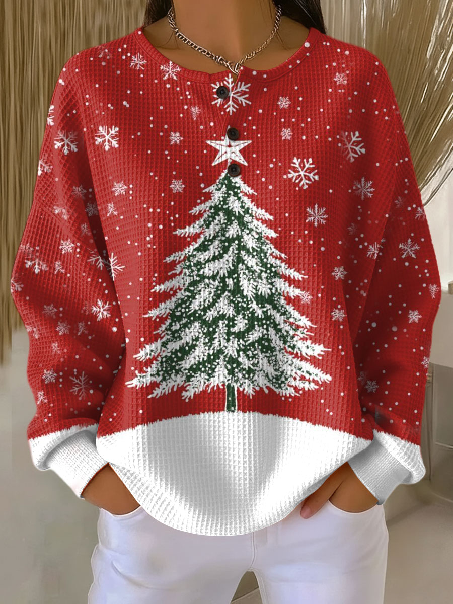 Sophia | Red Christmas Tree Knit 
