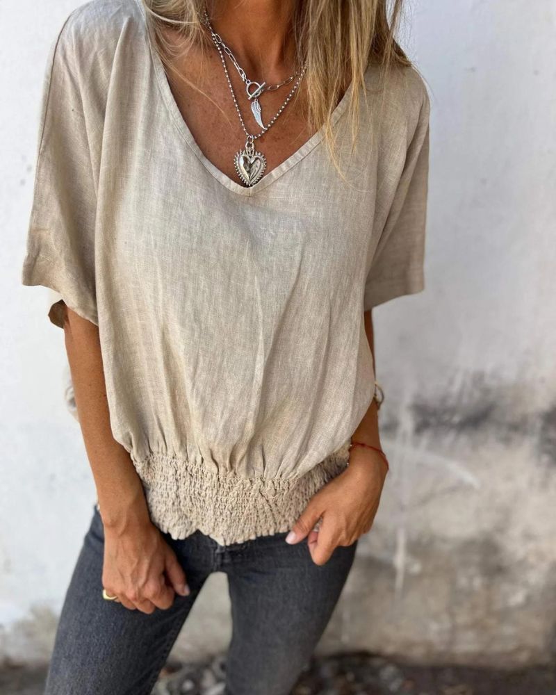 Marie™ | Casual Ibiza Style V-Neck Blouse