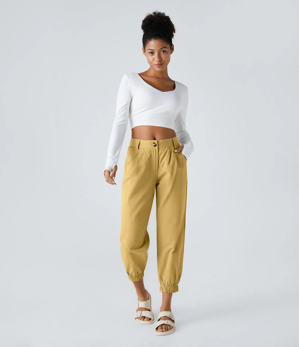 Marianne | Katoenen Broek avec Knopen, Rits et Praktische Zakken