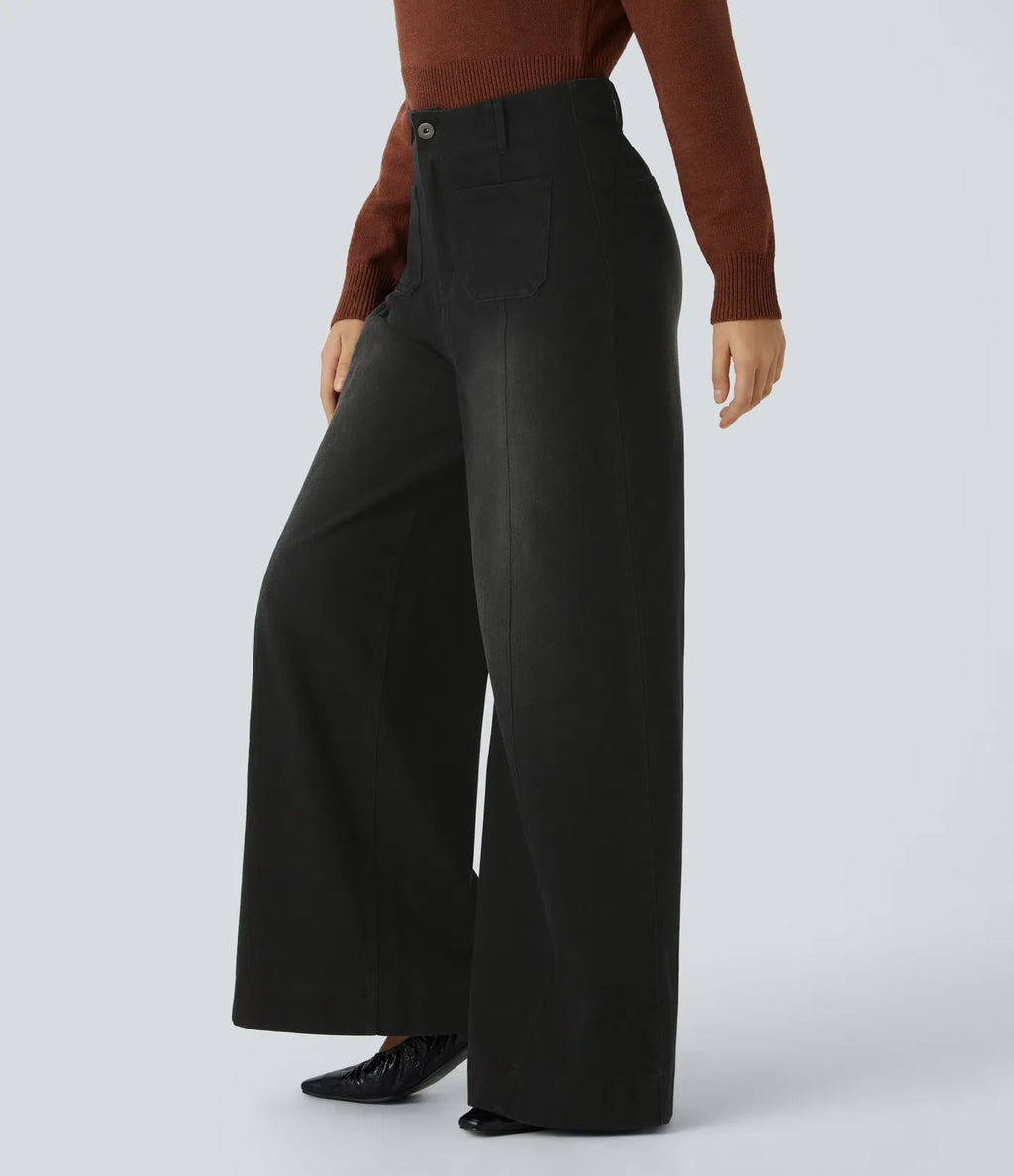 Nicole | Comfortabele &amp; Casual Broek Met Wijde Pijpen