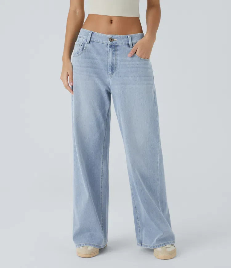 Linda | Comfortabele Jeans Met Handige Ritszakken &amp; Losvallende Elegante Pijpen