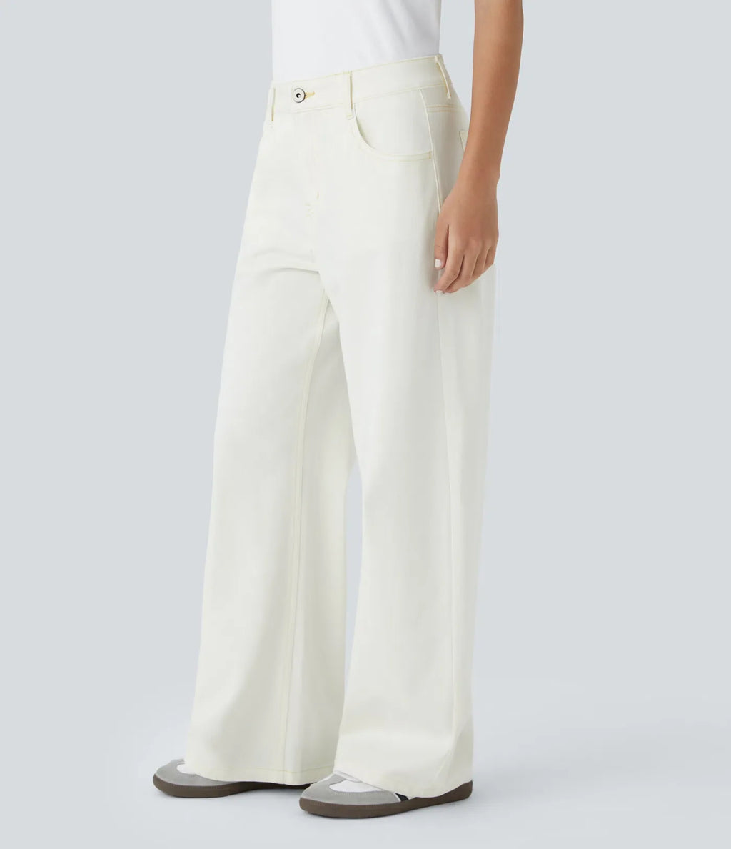 Linda | Comfortabele Jeans Met Handige Ritszakken &amp; Losvallende Elegante Pijpen