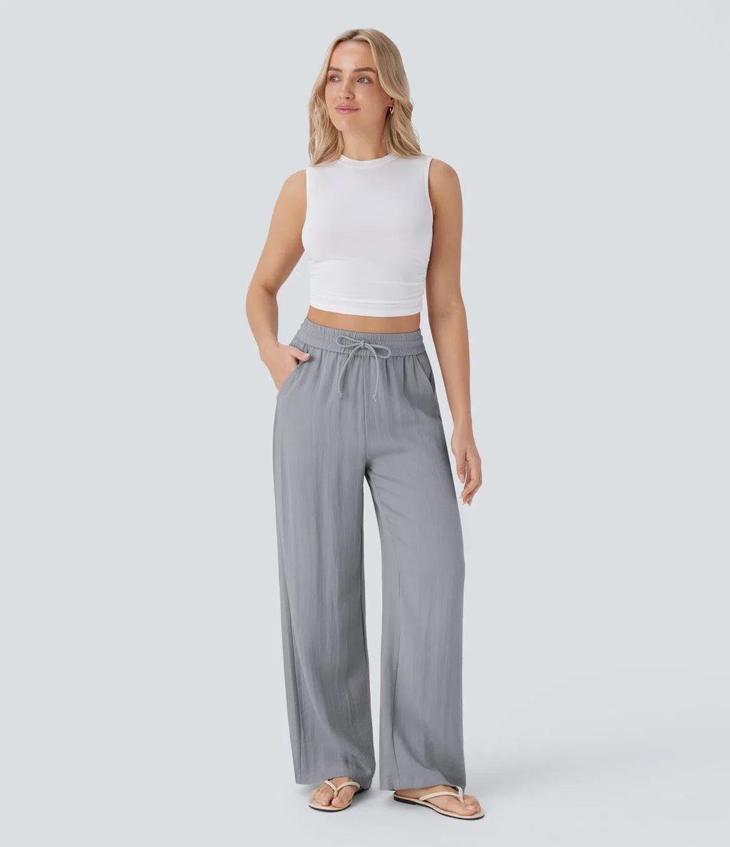 Lisa | Comfortabele &amp; Luchtige Linnen Broek met Elegante Pijpen | 1+1 Free