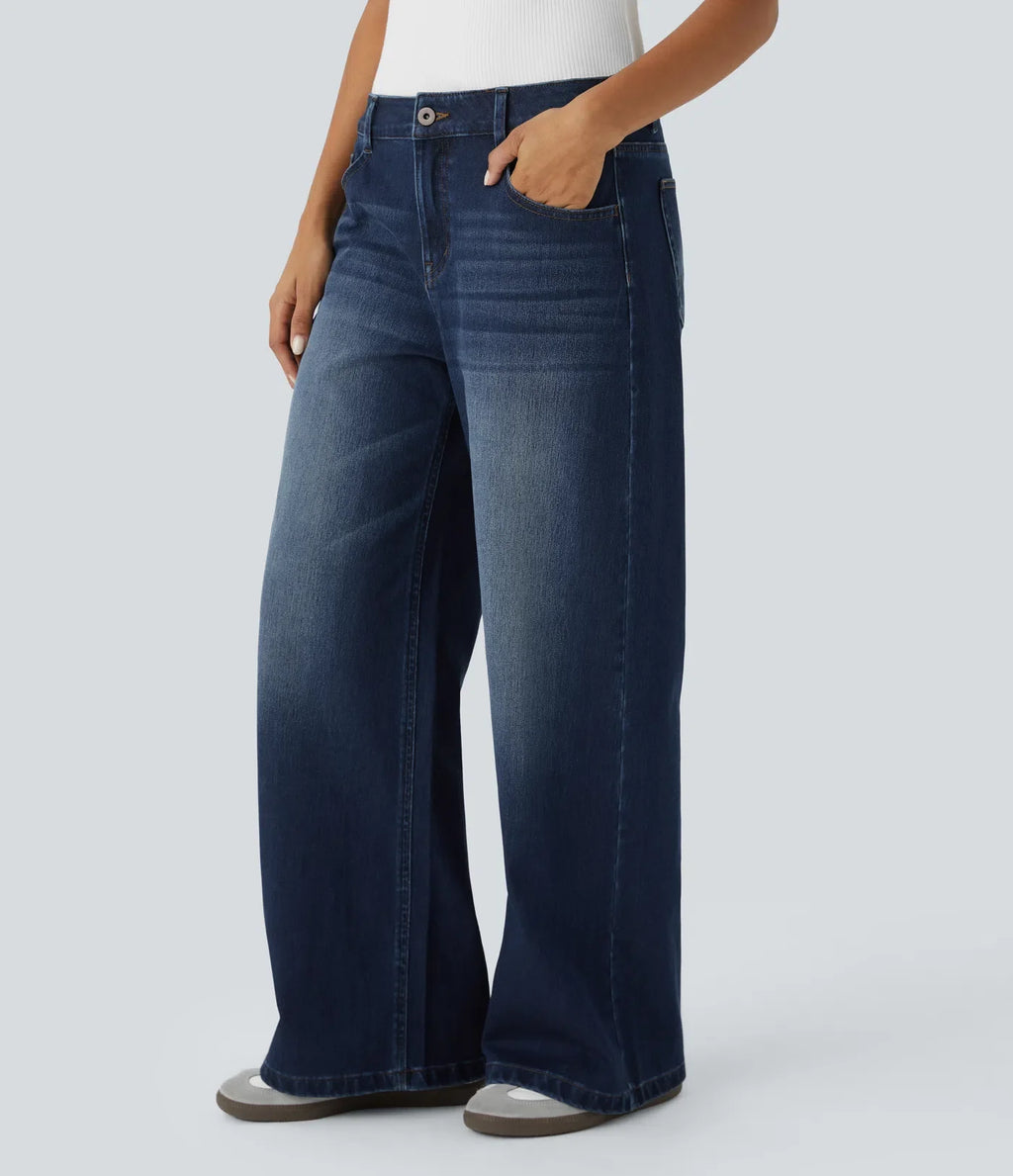 Linda | Comfortabele Jeans Met Handige Ritszakken &amp; Losvallende Elegante Pijpen