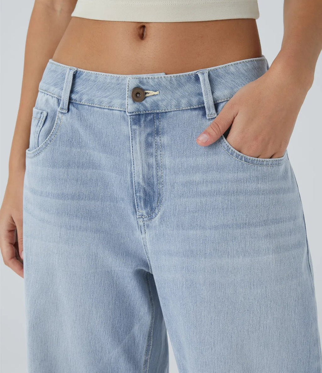 Linda | Comfortabele Jeans Met Handige Ritszakken &amp; Losvallende Elegante Pijpen