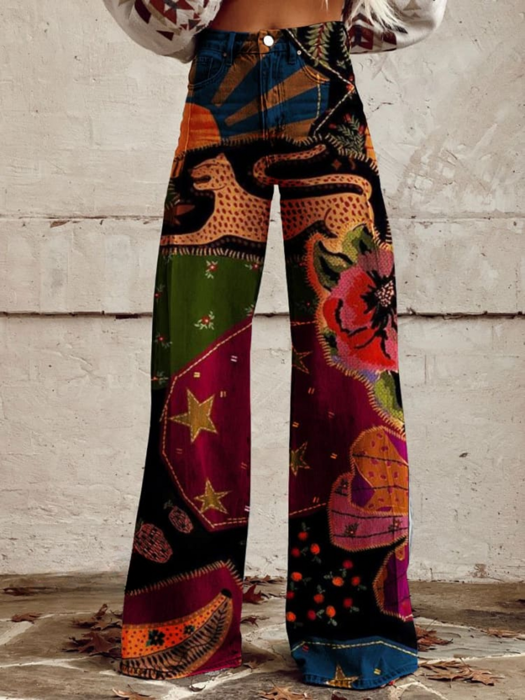 Tahlia | Pantalon bohème jardin de minuit