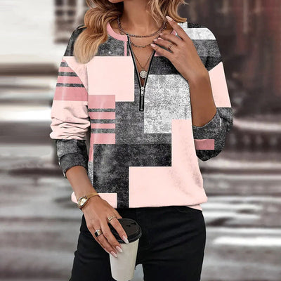 Ethla™ | Mikina s barevnými bloky ve vintage stylu