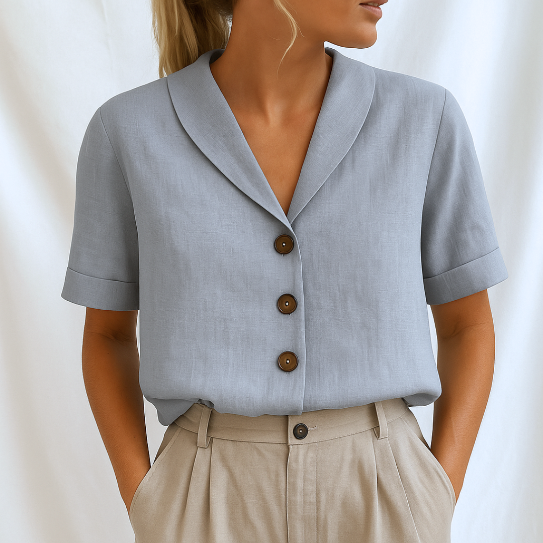 Marie™ | Elegant solid color blouse