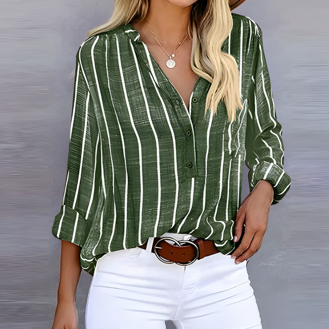 Monica™ | Trendy pruhovaná dámská halenka
