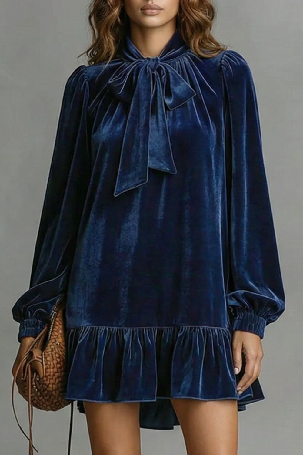 Robe courte Velézia – Détail nœud en velours