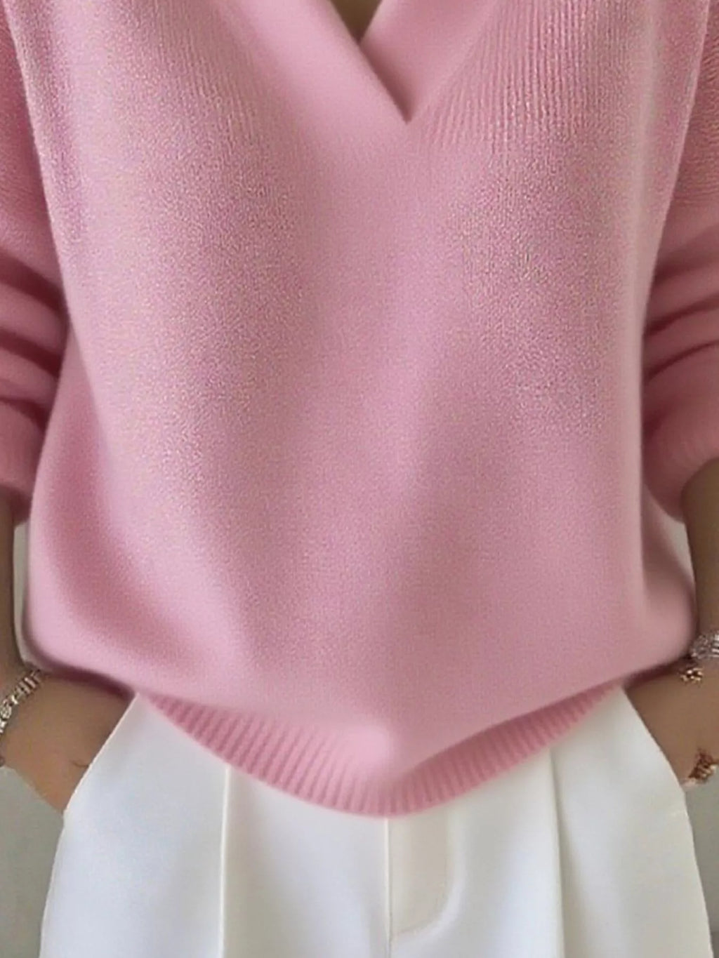 Sarah | Pull en maille à col V décontracté