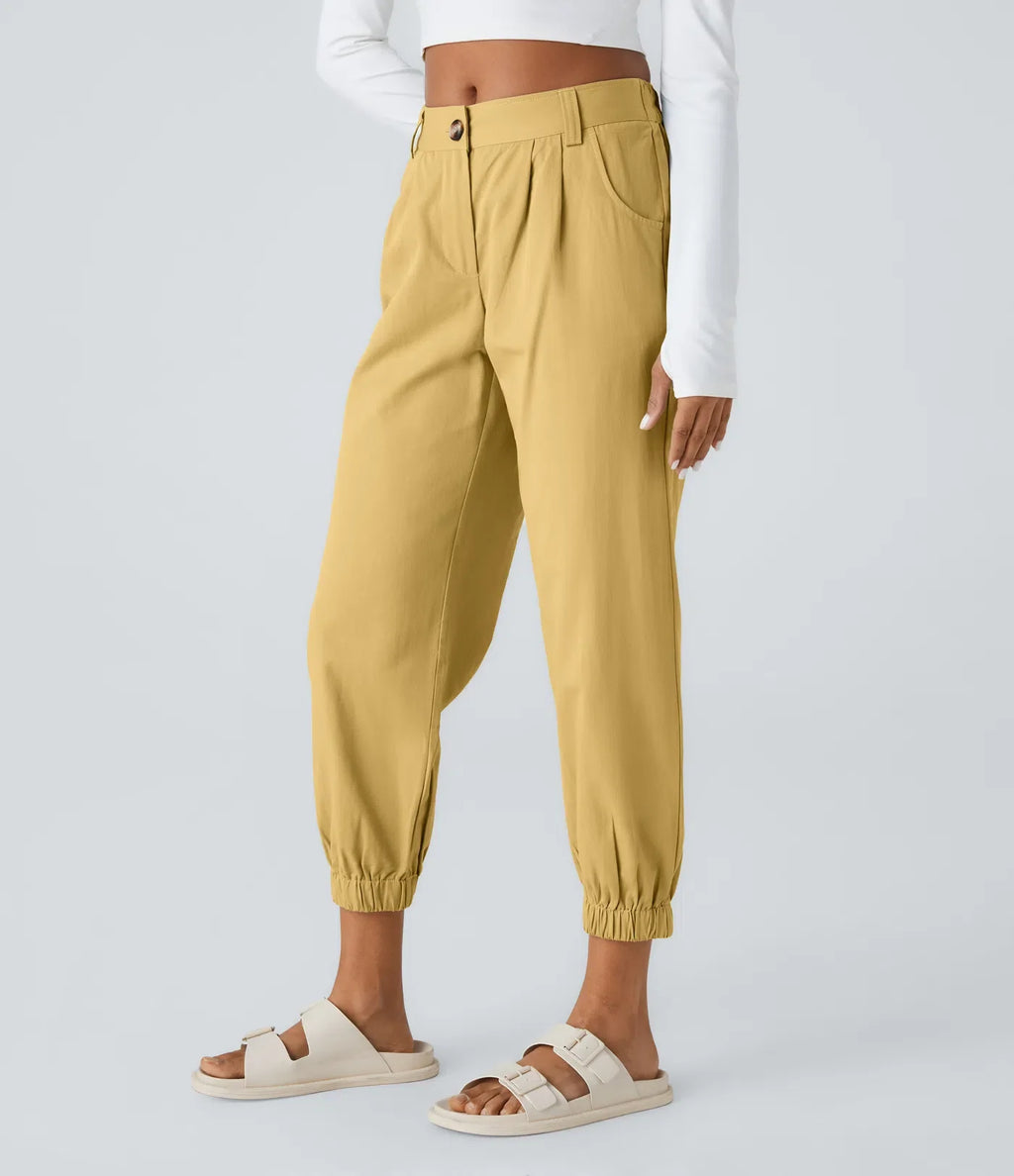 Marianne | Katoenen Broek avec Knopen, Rits et Praktische Zakken