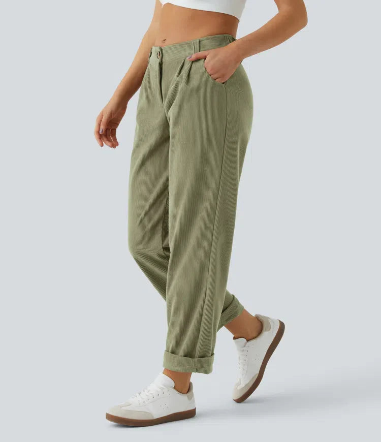 Annette | Comfortabele Broek Met Middelhoge Taille, Ritssluiting Et Zijzakken