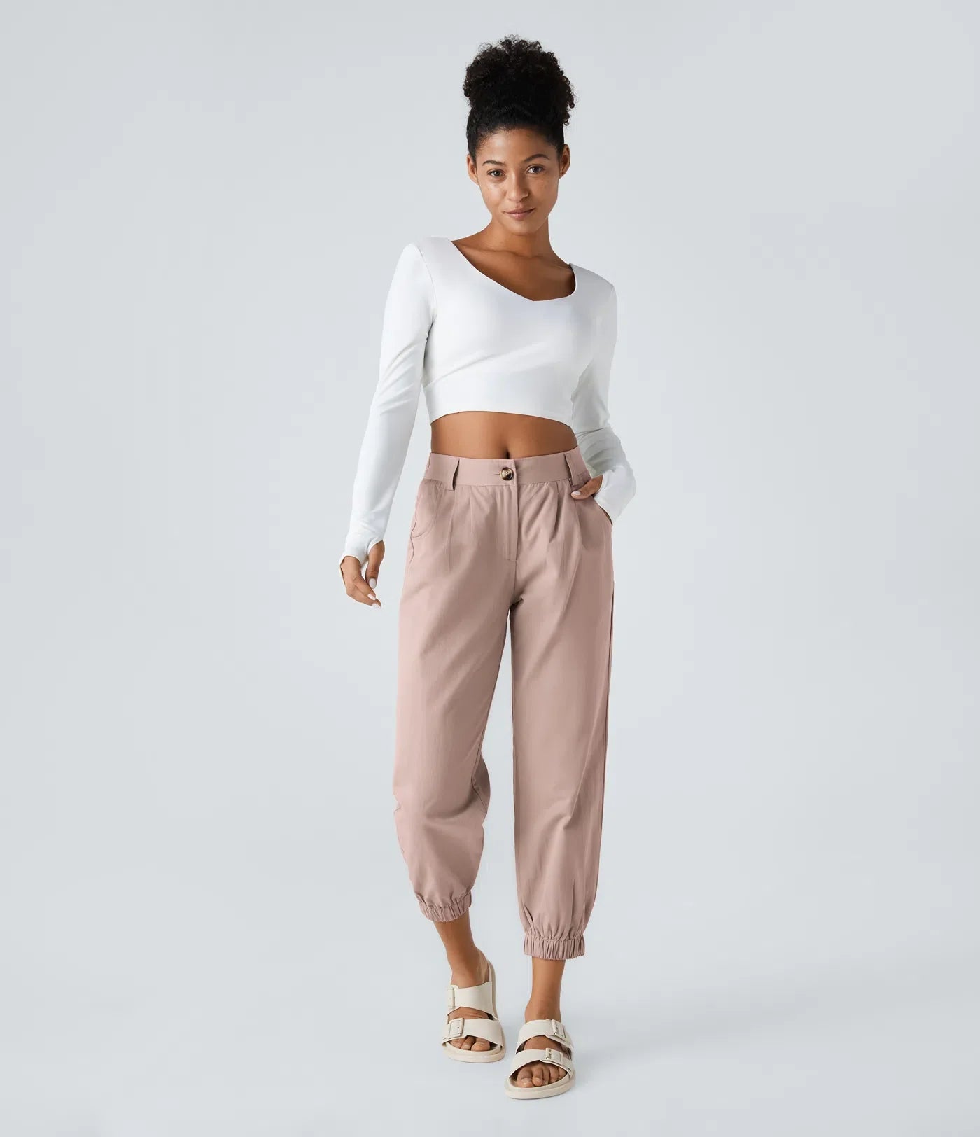 Marianne | Katoenen Broek avec Knopen, Rits et Praktische Zakken