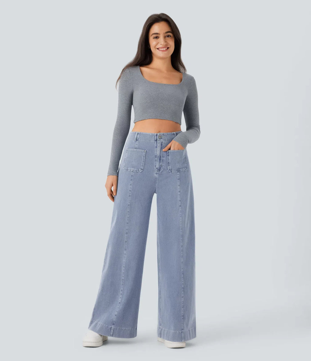 Nicole | Comfortabele &amp; Casual Broek Met Wijde Pijpen