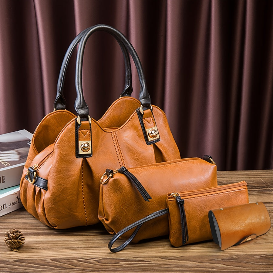 Ensemble de 4 sacs en cuir vintage