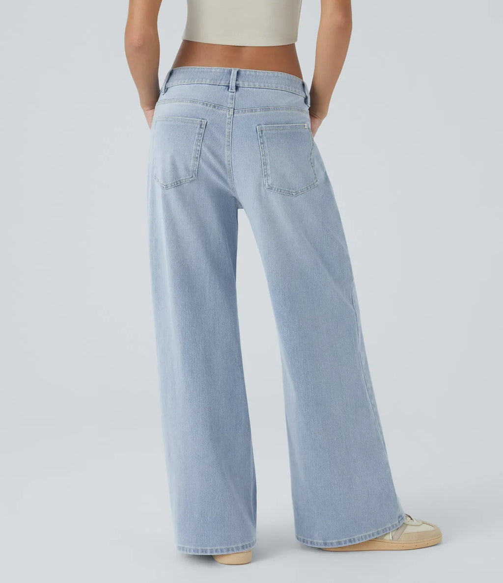 Linda | Comfortabele Jeans Met Handige Ritszakken &amp; Losvallende Elegante Pijpen