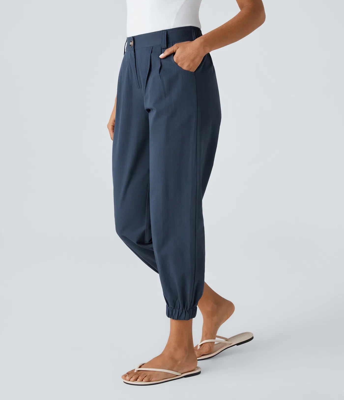 Marianne | Katoenen Broek avec Knopen, Rits et Praktische Zakken