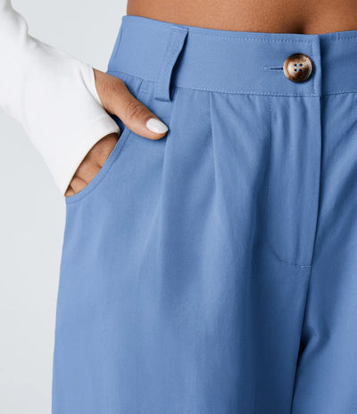 Marianne | Katoenen Broek met Knopen, Rits en Praktische Zakken