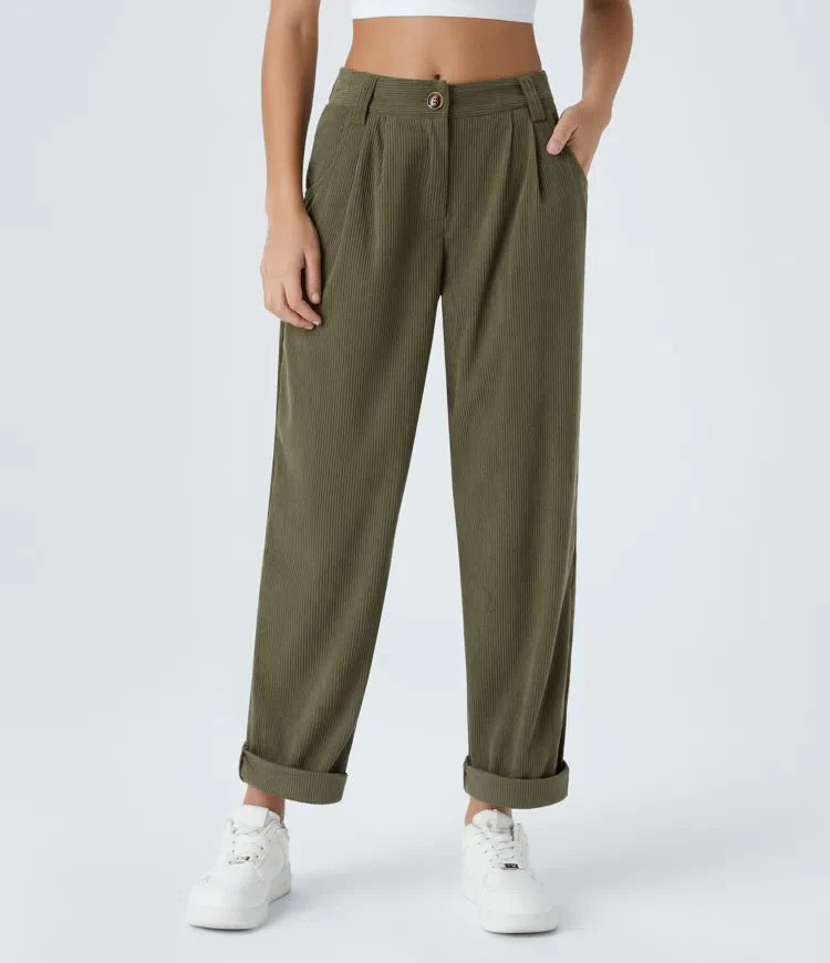 Annette | Comfortabele Broek Met Middelhoge Taille, Ritssluiting Et Zijzakken