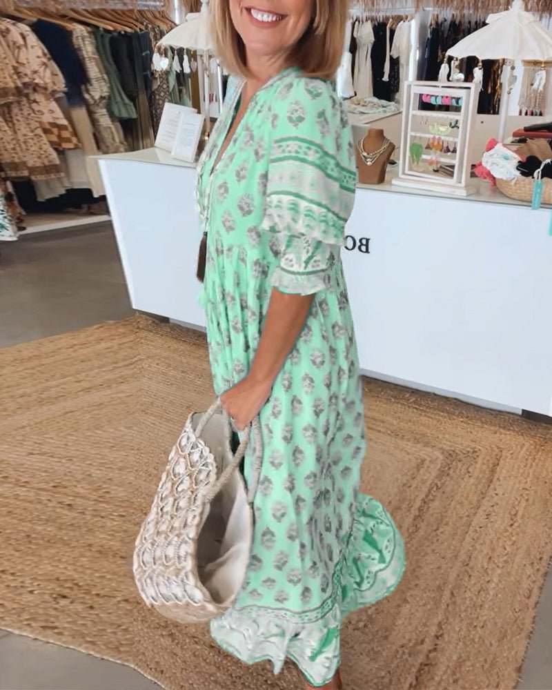 Mana | Robe chic à fleurs et col en V 
