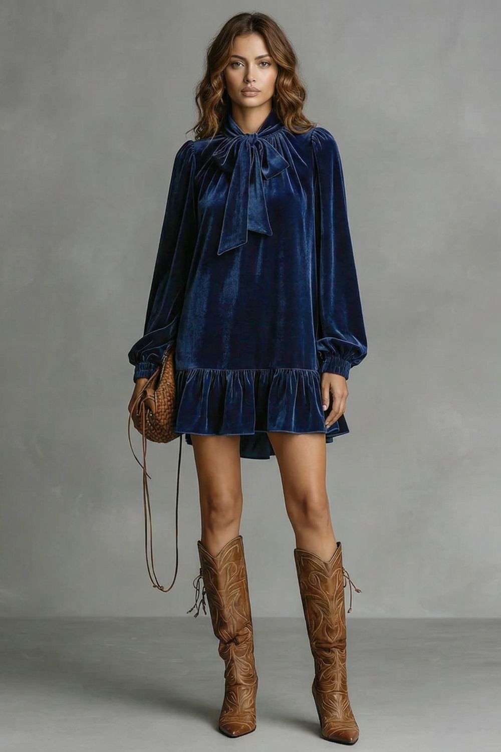 Robe courte Velézia – Détail nœud en velours