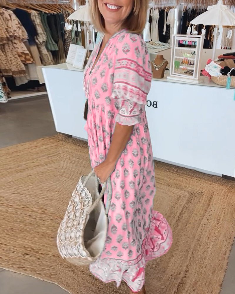 Mana | Robe chic à fleurs et col en V 