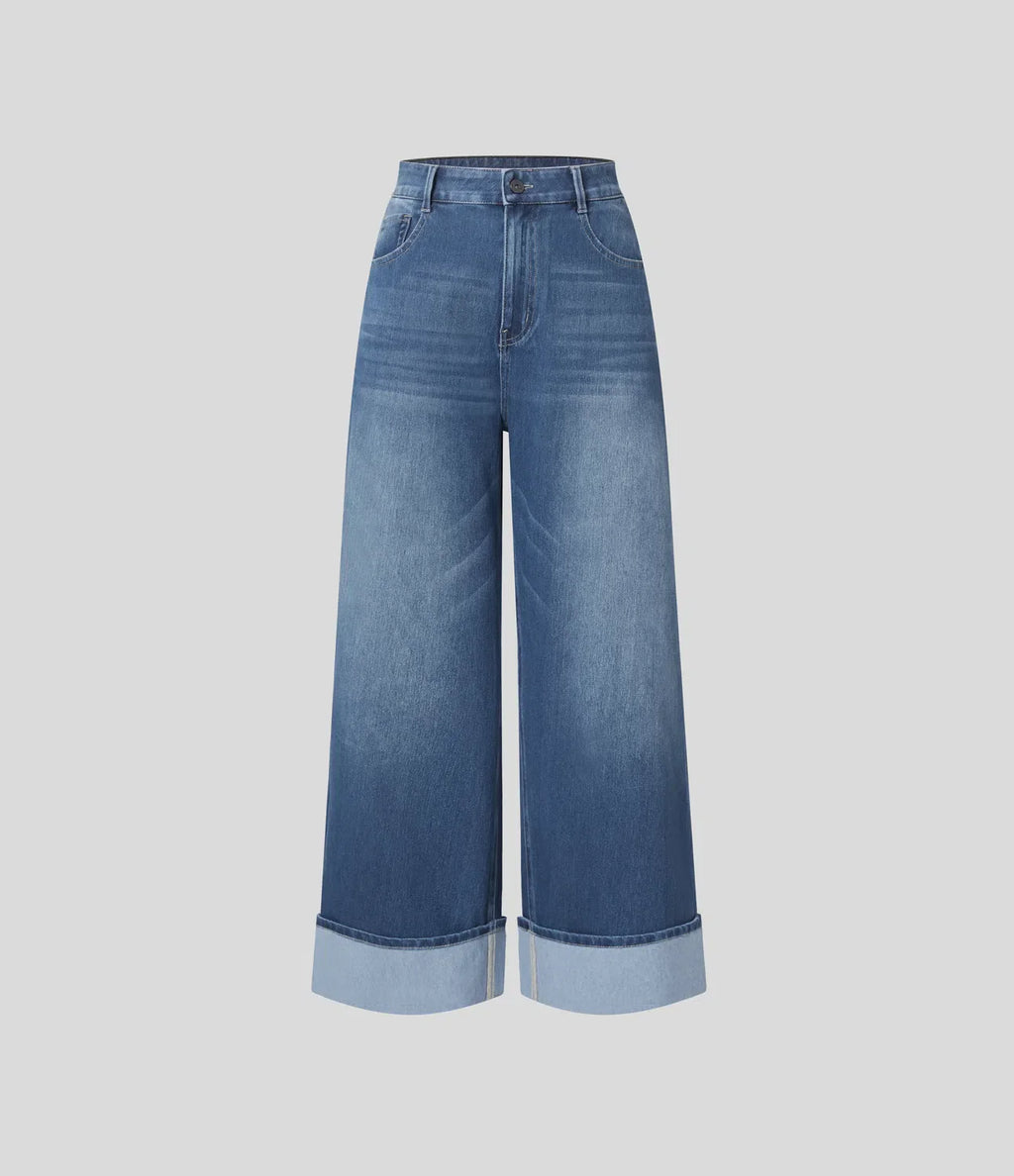 Manouk | Wijde Jeans Met Hoge Taille &amp; Comfortabele Fit