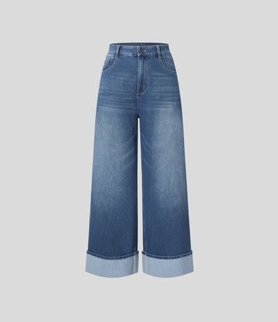 Manouk | Wijde Jeans Met Hoge Taille & Comfortabele Fit