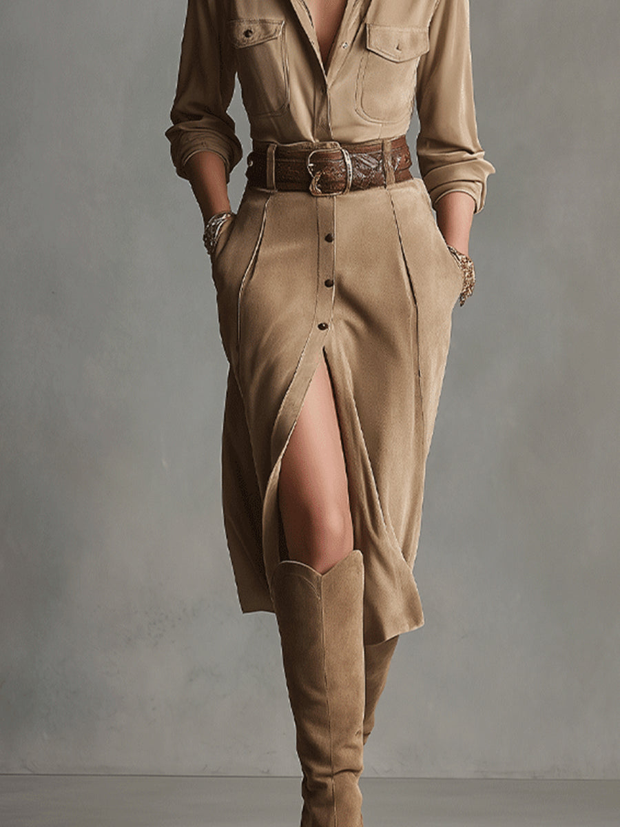 Sofia | Robe élégante en daim