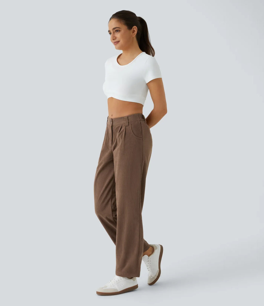 Annette | Comfortabele Broek Met Middelhoge Taille, Ritssluiting Et Zijzakken