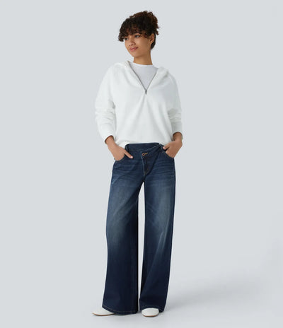 Sophie | Comfortabele Wide Leg Jeans Met Elegante Pasvorm & Handige Ritszakken