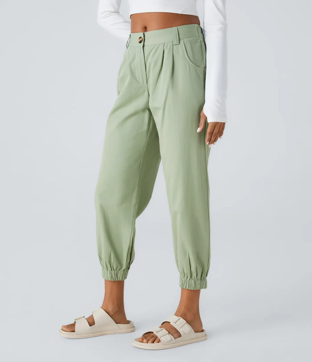 Marianne | Katoenen Broek avec Knopen, Rits et Praktische Zakken