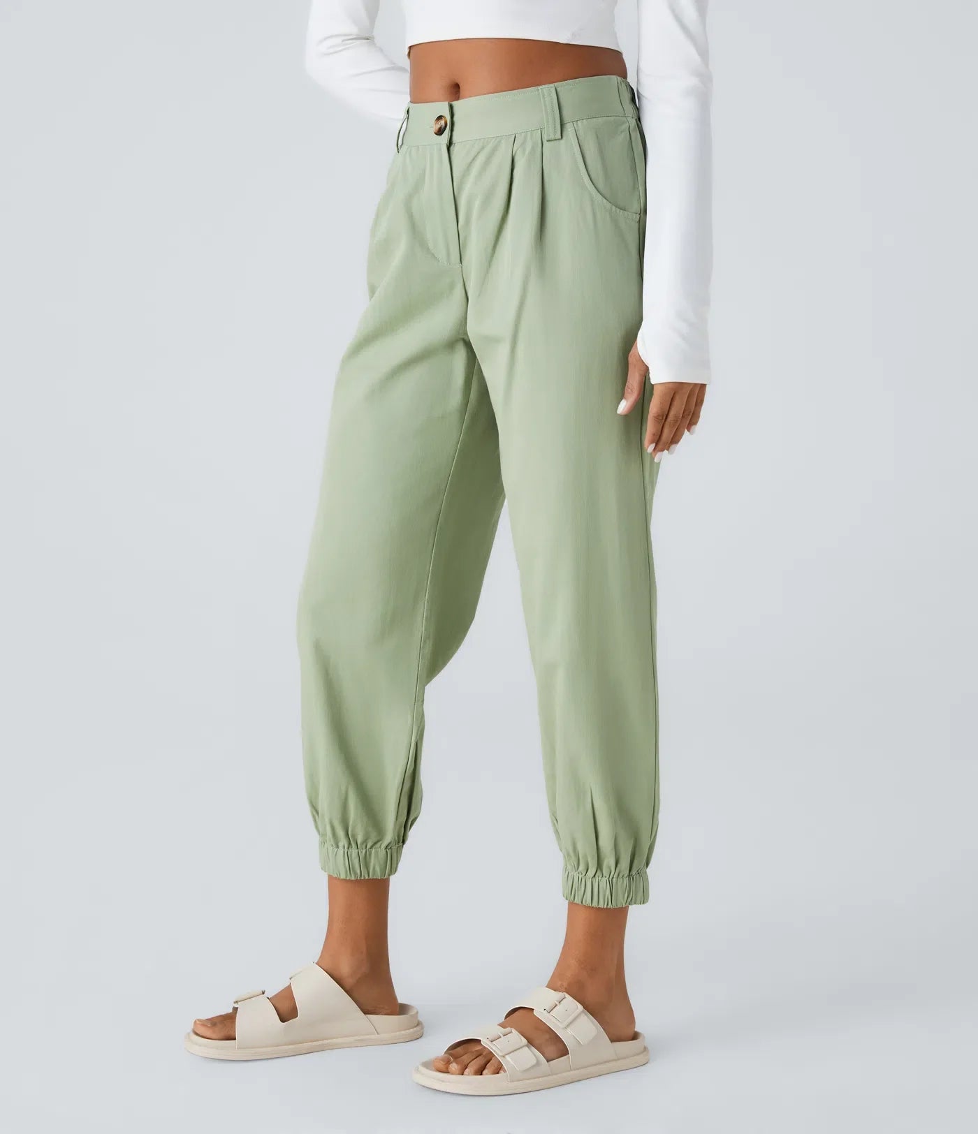 Marianne | Katoenen Broek avec Knopen, Rits et Praktische Zakken