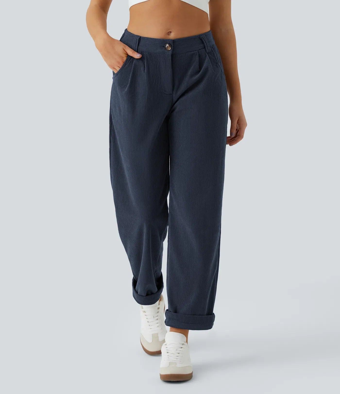 Annette | Comfortabele Broek Met Middelhoge Taille, Ritssluiting Et Zijzakken