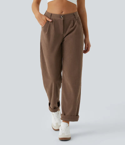 Annette | Comfortabele Broek Met Middelhoge Taille, Ritssluiting En Zijzakken