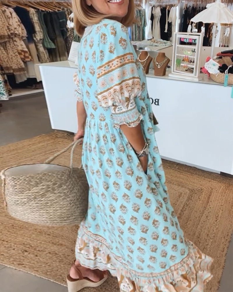 Mana | Robe chic à fleurs et col en V 