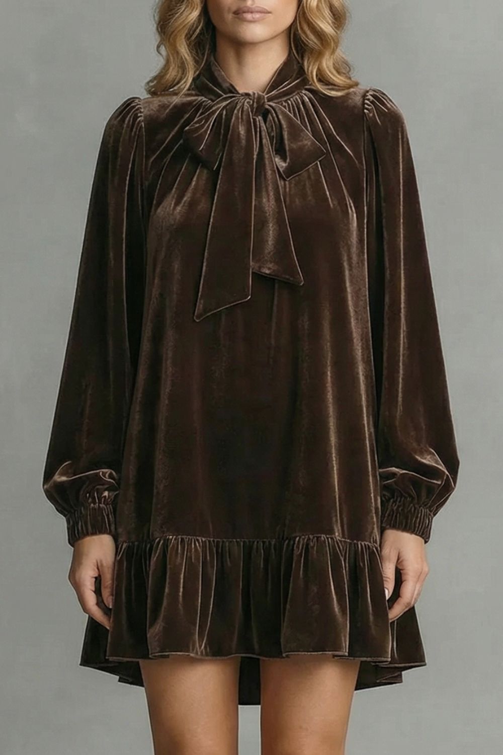 Robe courte Velézia – Détail nœud en velours