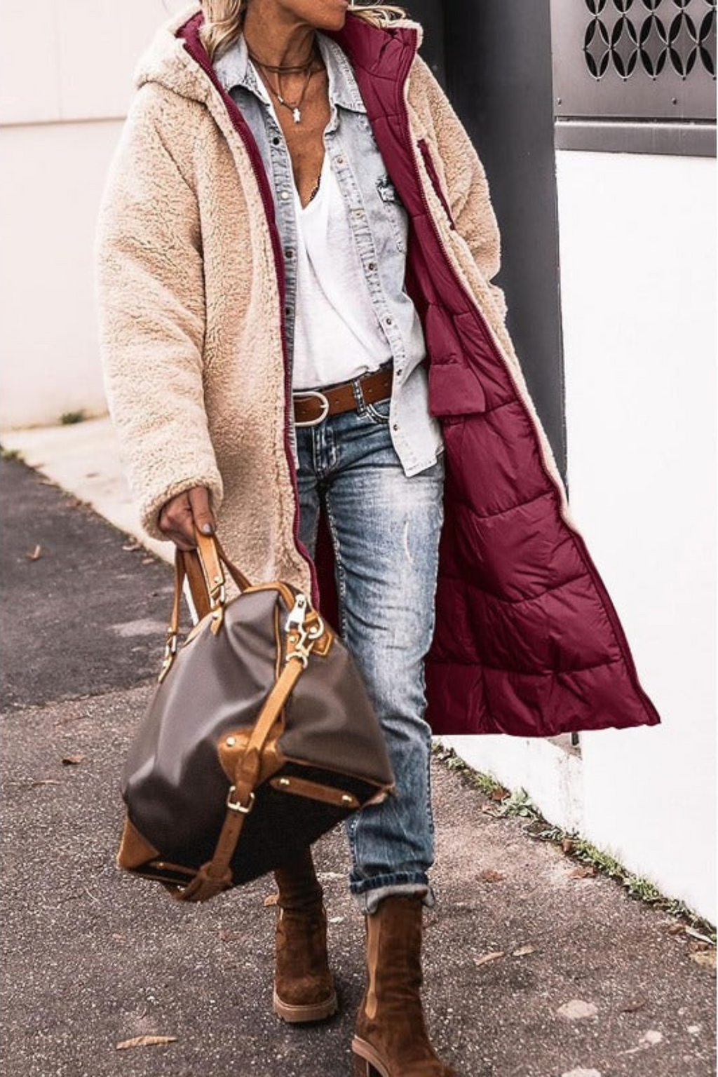 Carina - Elegant reversible coat for women