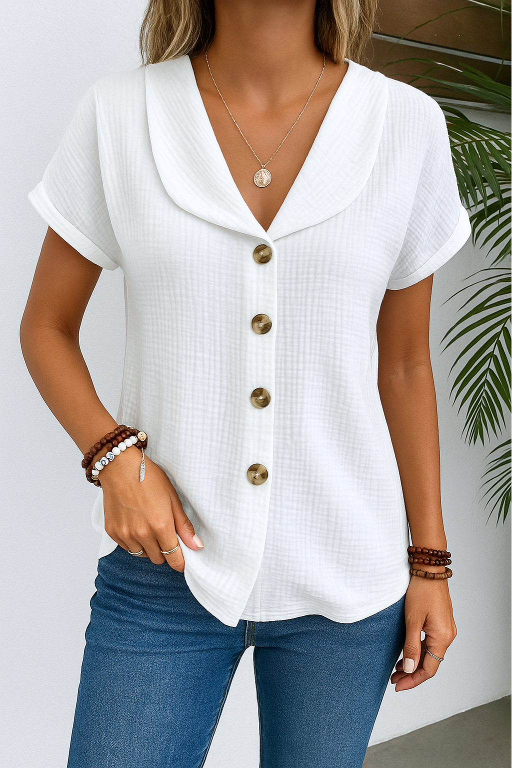 MARIJKE™ | ELEGANCE BLOUSE WITH COLLAR AND BUTTONS