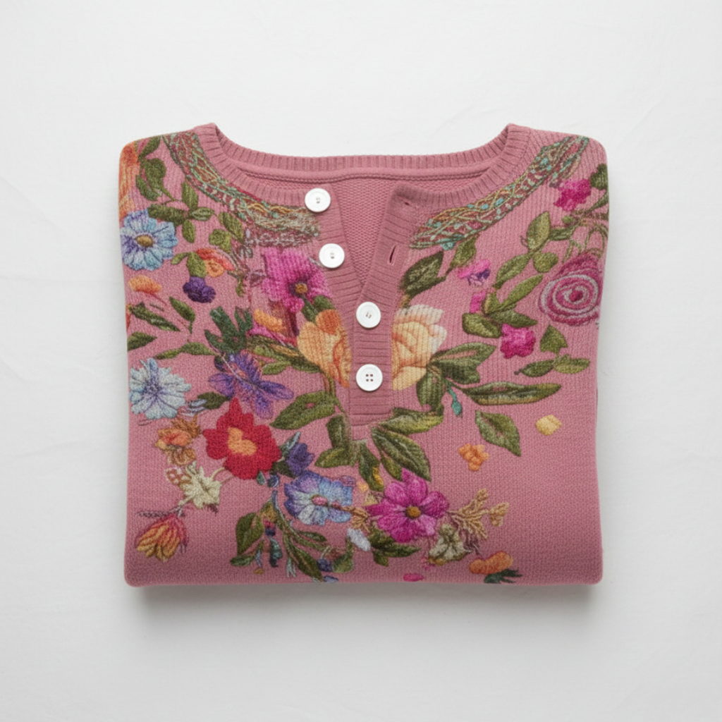 Nora | Christmas Sweater with Patchwork Print 