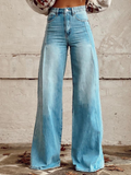 Layla | Pantalon classique à jambes larges délavé clair