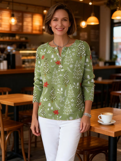 Sofie | Christmas Sweater with Decorative Buttons